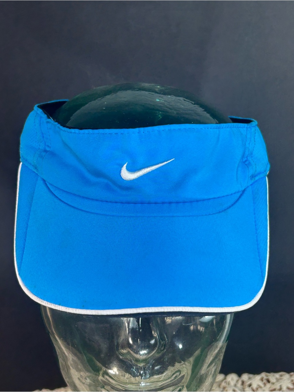Nike Blue Visor with White Swoosh